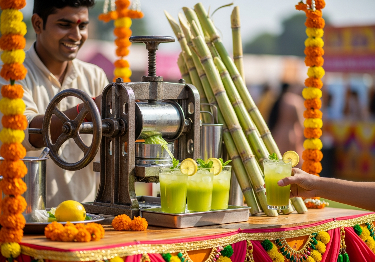 Live Sugarcane Juice Counter